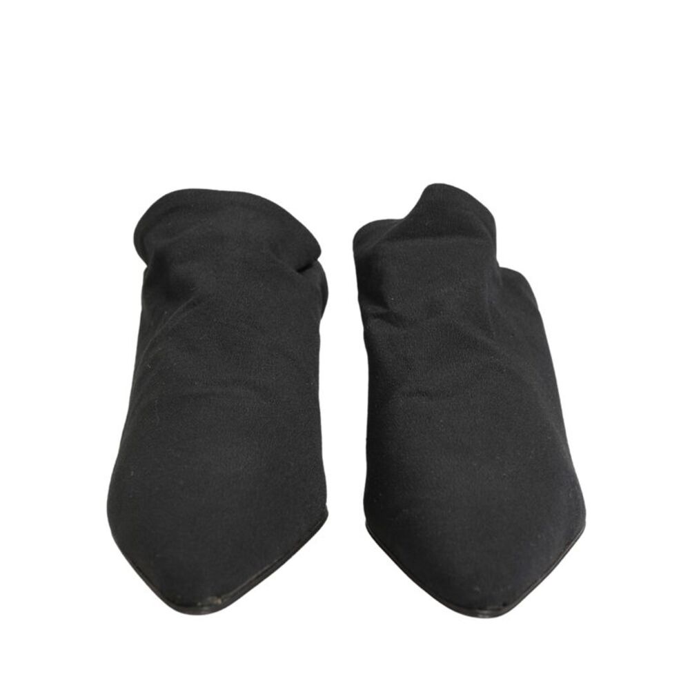 Dolce & Gabbana Black Suede Heel Mule Women's Shoes